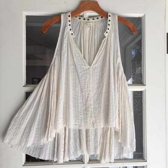 Isabel Marant Tops - Boho hi-lo gauze frayed hem top